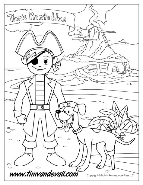 pirate boy coloring page tims printables