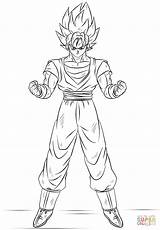 Saiyan Goku sketch template