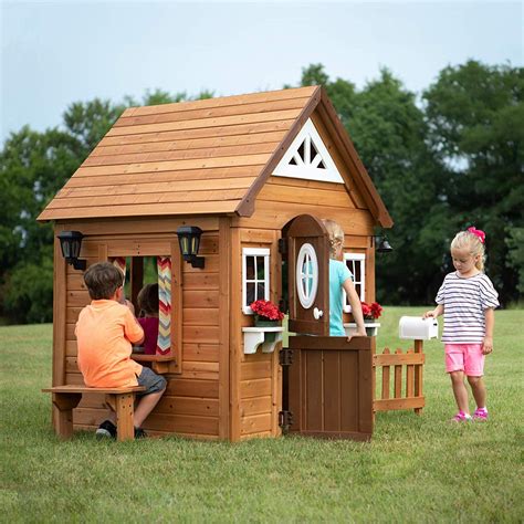 backyard discovery aspen  cedar outdoor wooden playhouse play