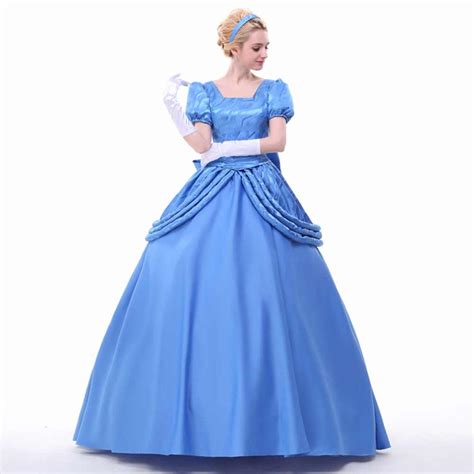 adult deluxe princess cinderella costume fairytale elegant blue