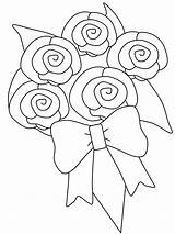 Coloring Flowers Pages Bouquet Bride Book Popular sketch template