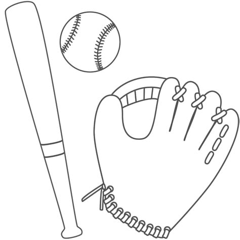 draw baseball bat clipart  coloring page  bat  ball coloring