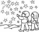 Coloring Night Starry Pages Getcolorings Sky sketch template