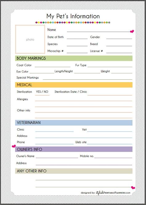 items similar  pet information sheet  pager  etsy