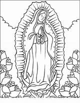 Guadalupe Virgen Colorir sketch template