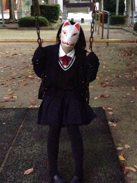kitsune mask seifuku school uniform weirdcore aesthetic   kitsune mask kitsune school