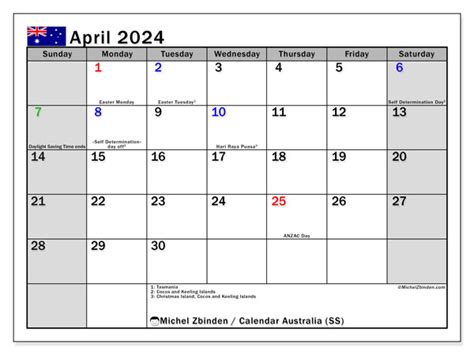 calendar april  australia ss michel zbinden au