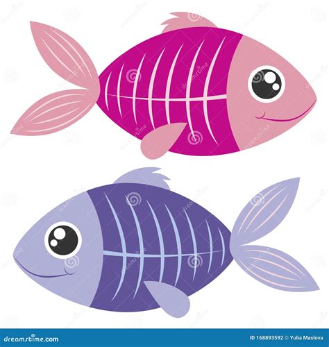 cartoon fish  ray fish vector illustration   white background
