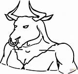 Minotaur Coloring Cartoon Clipart Kids Pages Cliparts Mythology Greek Clip Drawings 08kb Library Popular Supercoloring 09kb 457px Designlooter sketch template
