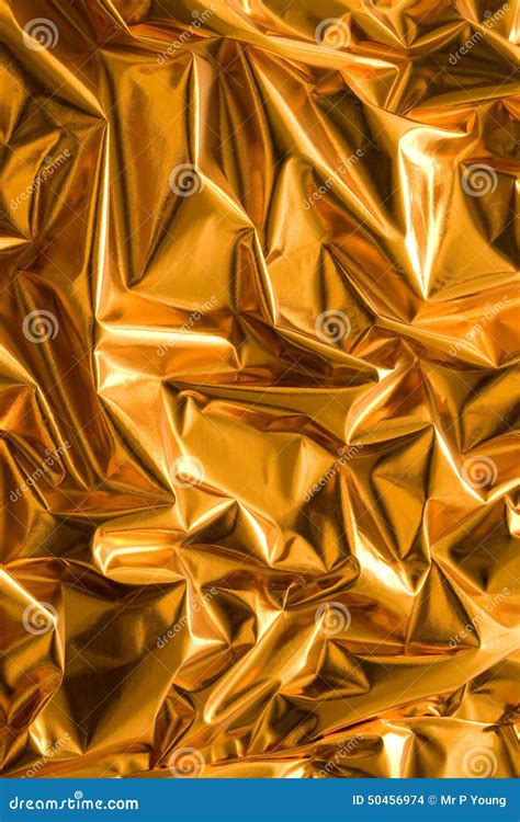 crinkled gold paper stock photo image  decor reflective