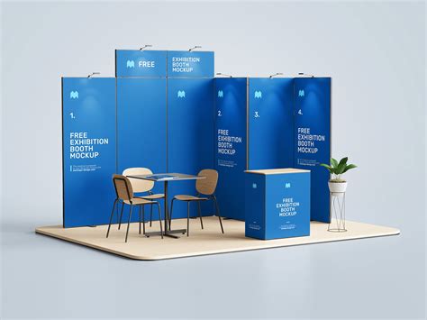 exhibition display booth mockup psd set psfiles