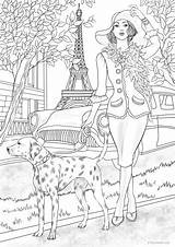 Dog Lady Coloring Pages Favoreads Adult Walking Colouring Adults Printable Club Visit Choose Board источник Etsy sketch template