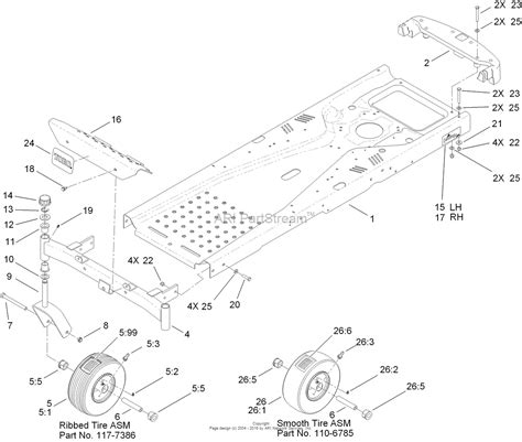 toro  timecutter  riding mower  sn   parts diagram  frame