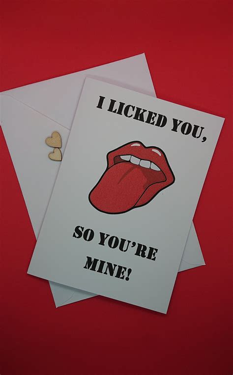 funny valentine rude valentine i licked you joke valentine etsy