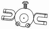 Pokemon Magnemite Coloring Pages Magneti sketch template