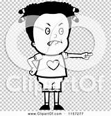 Pointing Mad Girl Outlined Coloring Clipart Vector Cartoon Cory Thoman sketch template