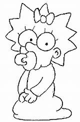 Simpson Maggie Simpsons Coloring Pages Baby Print Gif Utilising Button sketch template