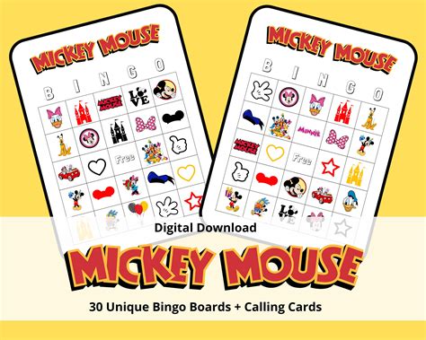 mickey mouse bingo mickey mouse games etsy