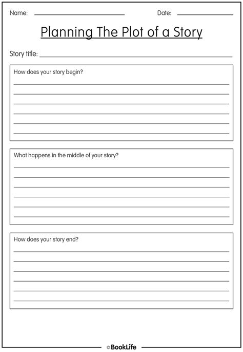 planning  plot   story activity sheet booklife