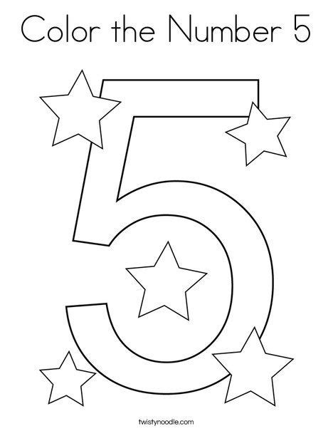color  number  coloring page twisty noodle numbers preschool