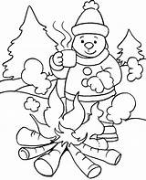 Winter Coloring Pages Printable Print Clothes sketch template