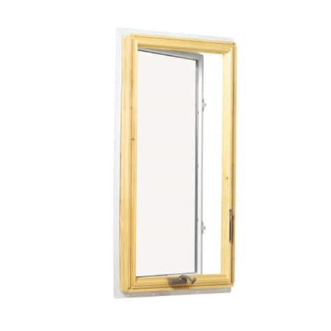 andersen        series white clad wood casement window  pine interior