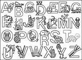 Alphabet Coloring Pages Animal Printable Color Print sketch template