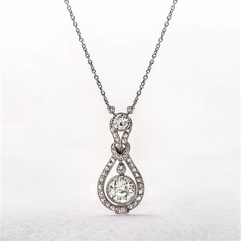 antique diamond pendant  ct white gold