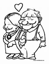 Coloring Pages People Old Couple Colormegood Holidays sketch template