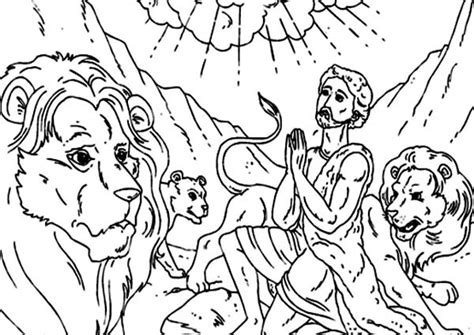 daniel praying  daniel   lions den coloring page netart