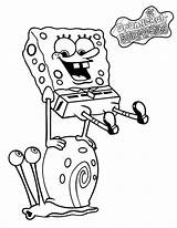 Spongebob Coloring Mewarnai Gambar Squarepants Snail Jump Sponge Kartun Nickelodeon sketch template