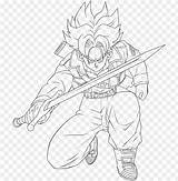 Trunks Pages Saiyan Lineart Goku Toppng sketch template
