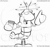 Lobster Cartoon Drunk Mascot Crawdad Character Clipart Outlined Coloring Vector Cory Thoman Regarding Notes sketch template