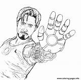 Stark Tony Coloring Pages Printable Avengers Color sketch template