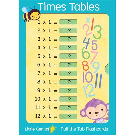 genius giant flash cards times tables big