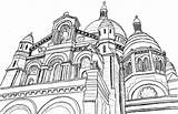 Basilica Coeur Coloriages Basilique Catedral Imprimer Montmartre Sacré Sagrado Basílica Sacre Adultos Sacred Adulte Adultes Dessins sketch template