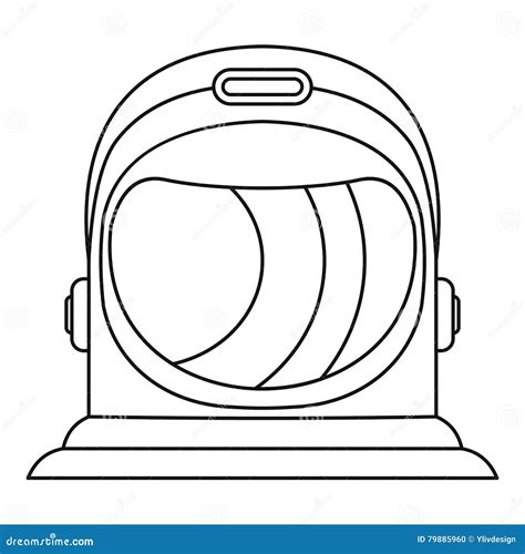 astronaut helmet icon outline style stock vector illustration