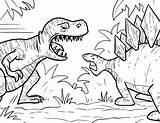 Rex Coloring Pages Tyrannosaurus Vs Dinosaur Kids Stegosaurus sketch template