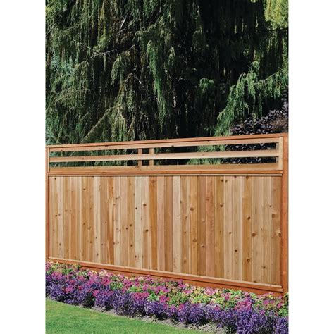 6 Ft X 8 Ft Premium Cedar Venetian Top Fence Panel With Stained Spf