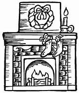 Coloring Christmas Fireplace Getcolorings Mantle Clock Sheet sketch template