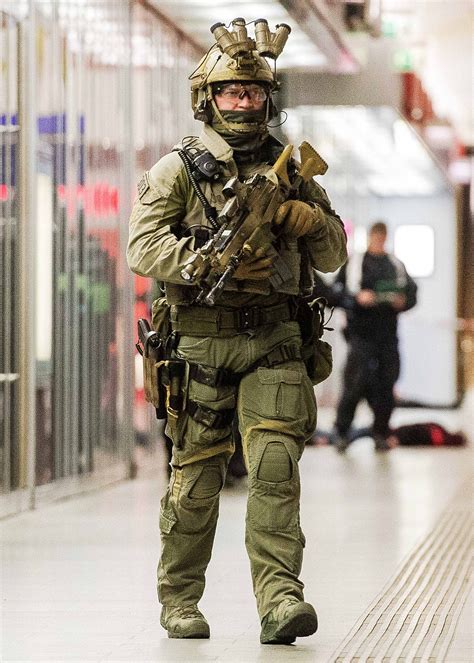 german gsg  operator   anti terror exercise   central station  erfurt germany
