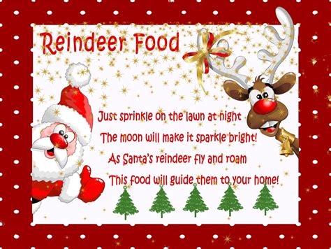 printable reindeer food label