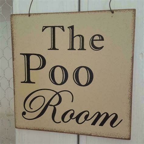 poo room wooden toilet bathroom door wall plaque wooden door