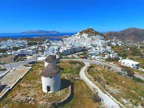 famous windmills  ios calilo luxury hotel  ios island greece