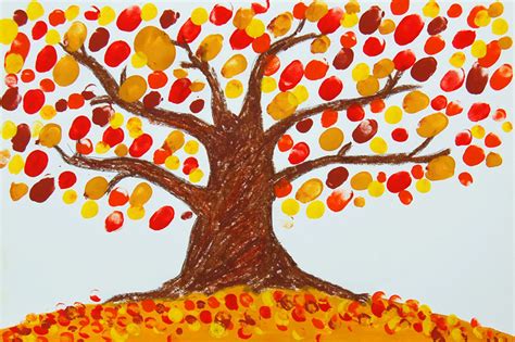 fingerpaint fall tree kids crafts fun craft ideas