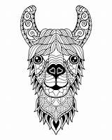 Alpaca Lama Llama Zentangle Stylized St3 sketch template