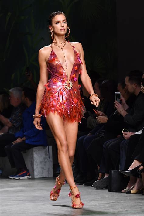 irina shayk on the versace runway at milan fashion week most