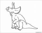 Triceratops Coloring Pages Dinosaur Printable Color Kids sketch template