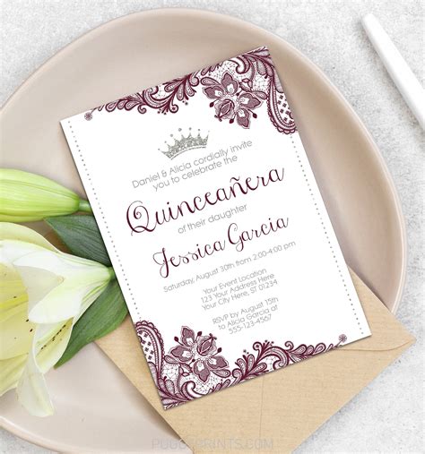 quinceanera invitation templates  spanish