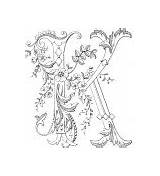 Coloring Monograms Flowered Monogram Flower Magic Decorated Letter sketch template
